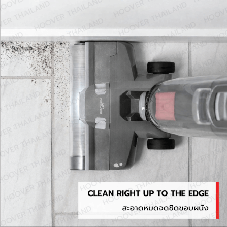 เครื่องดูดฝุ่น ถูพื้น ด้ามจับ HOOVER STREAMLINE ทำความสะอาดชิดขอบผนัง และระบบทำความสะอาดด้วยตัวเอง (สายไฟยาว 7.6 เมตร)  สีเทาดำ_5